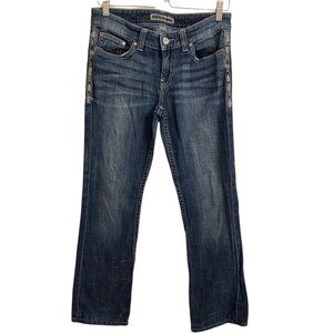 BKE Buckle Jeans Size 28 Womens Blue Denim Bootcut Low Rise Cotton Blend Payton